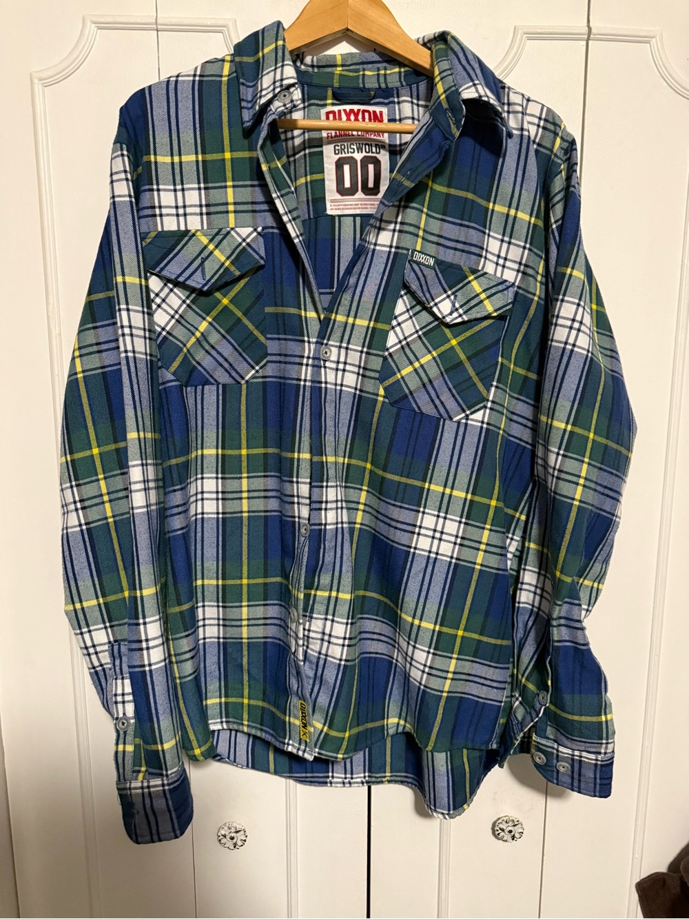 DIXXON Blue Green Plaid Button-Down Casual Shirt